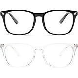 livho 2 Pack Blue Light Blocking Glasses, Computer Reading/Gaming/TV/Phones Glasses for Women Men,Anti Eyestrain & UV Glare (