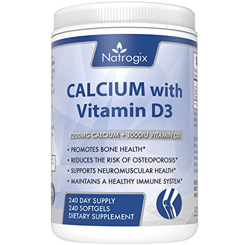 (240 Softgels) 1200mg CALCIUM + 1000IU Vitamin D3 Complex - Promotes Bone Health, Reduce the Risk of Osteoporosis (240 Softgels) 1200mg CALCIUM + 1000IU Vitamin D3 Complex - Promotes Bone Health, Reduce the Risk of Osteoporosis