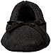 isotoner Women's Terry Ballerina Slipper, Black, 9.5-10.5