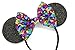 CLGIFT Rainbow Mickey Ears, Rainbow Minnie Mouse Ears, Sparkly Minnie Ears, Mouse Ears, Handmade,One Size Fits All