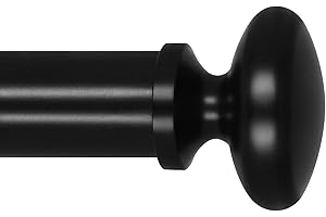 TiMi Window Curtain Rod 1 Inch Decorative Adjustable Single Curtain Rods Classic Oval, 84 to 120 Inch telescoping Drapery Rod