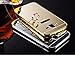 Galaxy J2 Prime Case,Grand Prime Plus Case,DAMONDY Luxury Bling Ultra Slim Thin Hard Back Case Cover Metal Bumper Frame Mirror Shockproof Design For Samsung Galaxy J2 Prime -Gold