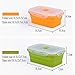 Swity Home Set of 4 Collapsible Silicone Food Containers, Plastic Lid Silicone Bowl, Storage Canister Set, Use For Food and Storage, Kitchen Food Saver Container