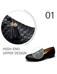 Mocasín para hombre, estilo vintage, de terciopelo, con borlas, para fumar