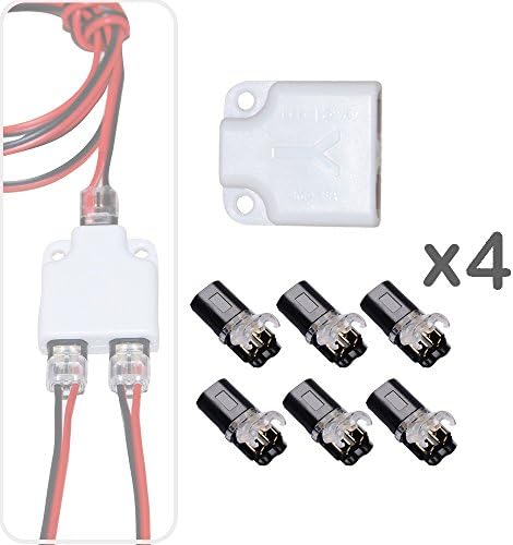 GRIVER Quick Splice Wire Connectors,No Wire-stripping Required (4PCS 2in1 Joints + 24PCS Terminal Connectors, Suitable for 22-18AWG Wires)