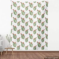 Ambesonne Cactus Fabric by The Yard, Cacti Spikes