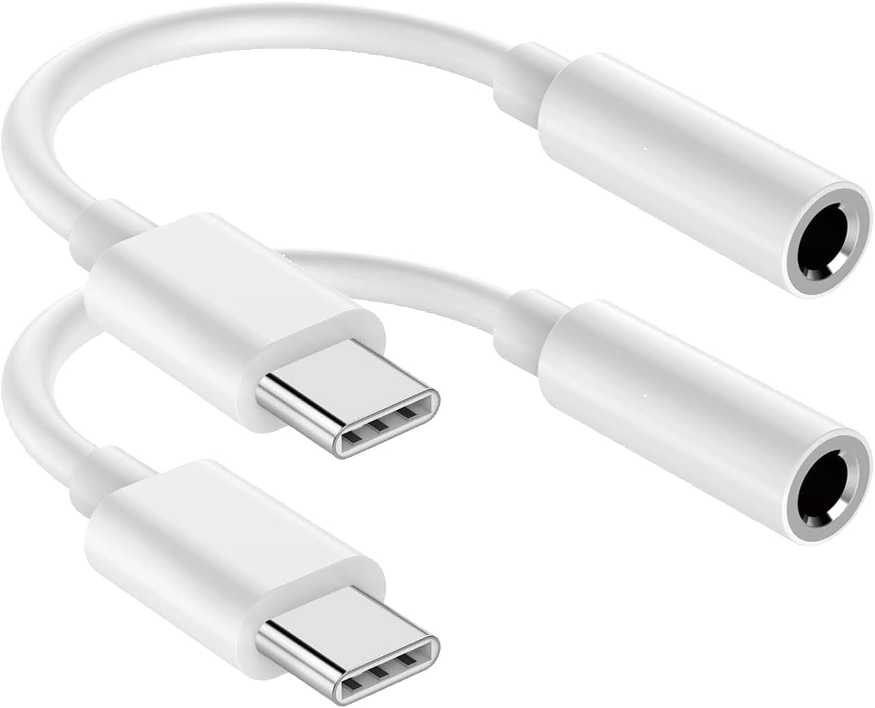 Photo 1 of ** MISSING ONE**USB C to 3.5mm Audio Headphone Jack Adapter (2Pack), Aux to USB C Dongle Cord Cable Compatible with iPhone 17/16/15, iPad Pro, Samsung Galaxy S25 S24 S23 Ultra/Google Pixel - White