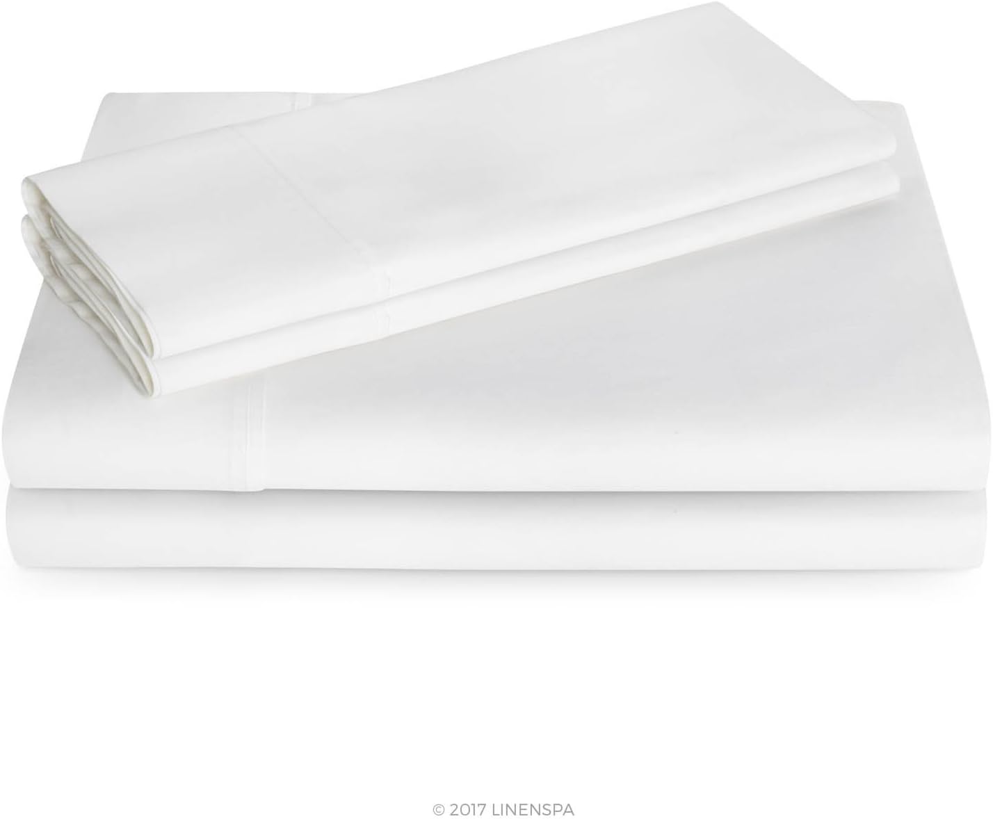 Linenspa 600 Thread Count Ultra Soft, Deep Pocket Cotton Blend Sheet Set - Queen - White: Home & Kitchen