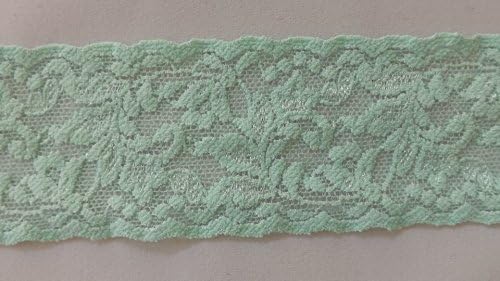 20 Yards 2 1/4" Wide Stretch Aquamarine Floral Design Lace