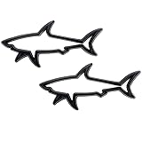 Modengzhe 2 Pcs Hollow Shark Shape Metal Emblem