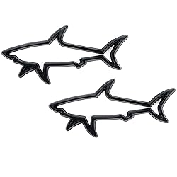 Modengzhe 2 Pcs Hollow Shark Shape Metal Emblem