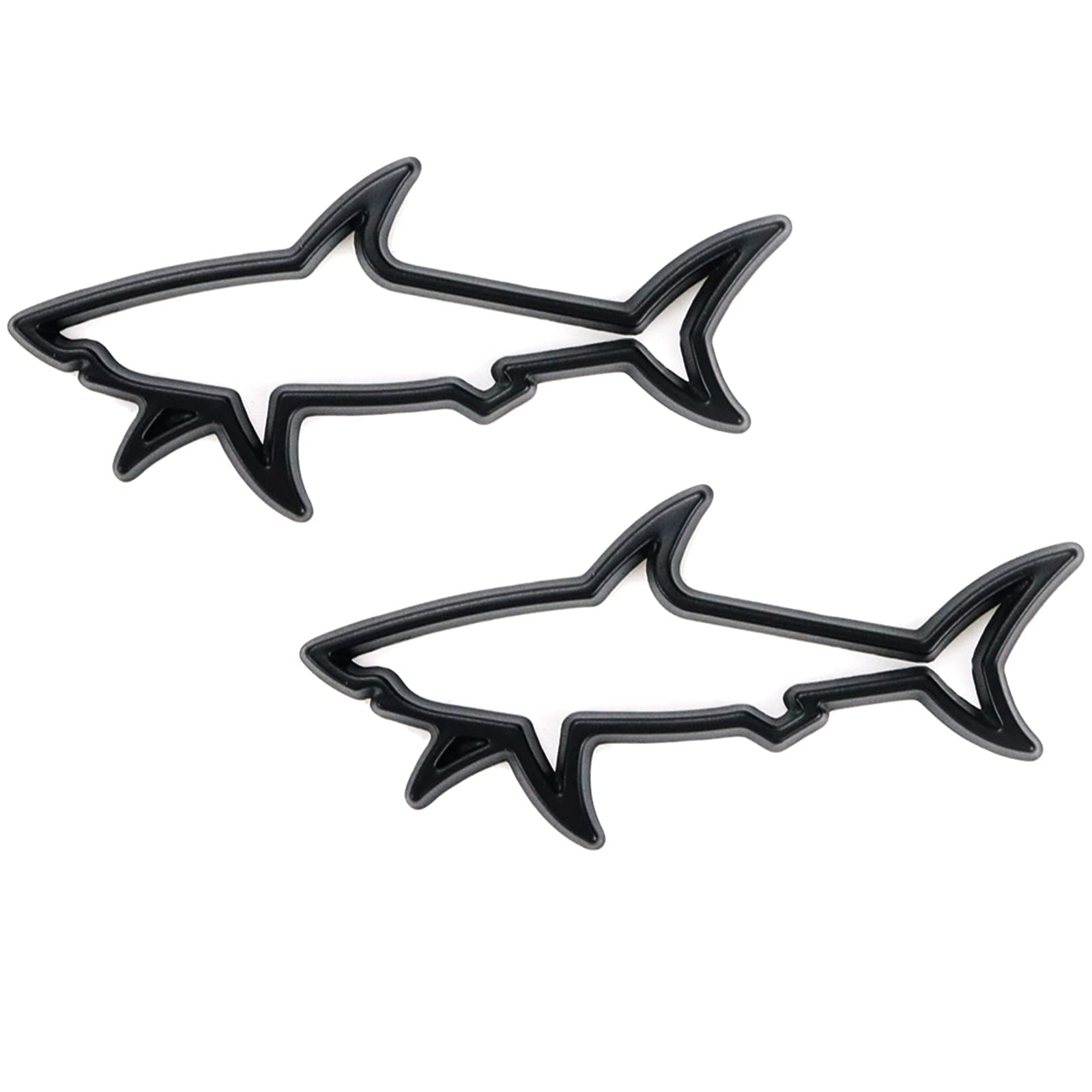 Modengzhe 2 Pcs Hollow Shark Shape Metal Emblem