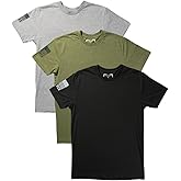 Yee Yee Apparel Essential T-Shirts for Men 3pk – Men’s T-Shirt Bundle with Crew Neck Plain Tees in Black, Grey, and Green