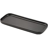 VanEnjoy Ceramic Tray for Kitchen Counter, Black Vanity Tray for Bathroom Counter, Long Narrow Tray for Soap Bottles