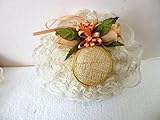 Small Doll Kentucky Derby Straw Hat with Lace and