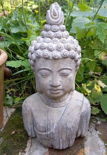 F&G Supplies Stone Effect Buddha Head Garden Sculpture 29cm x 15cm x 10cm