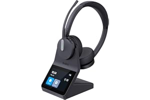 Yealink HA64 Pro Wireless DECT & Bluetooth Headset with Touch Screen for Office, Home, Desk Phone, Computer, Smartphone (Dual Speaker)