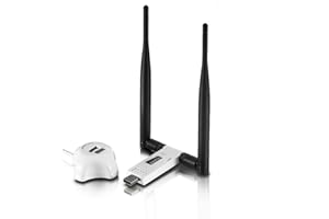Netis Wireless N 300Mbps Long-Range USB Adapter with Two 5dBi Antennas and USB 2.0 Cradle (WF-2116)