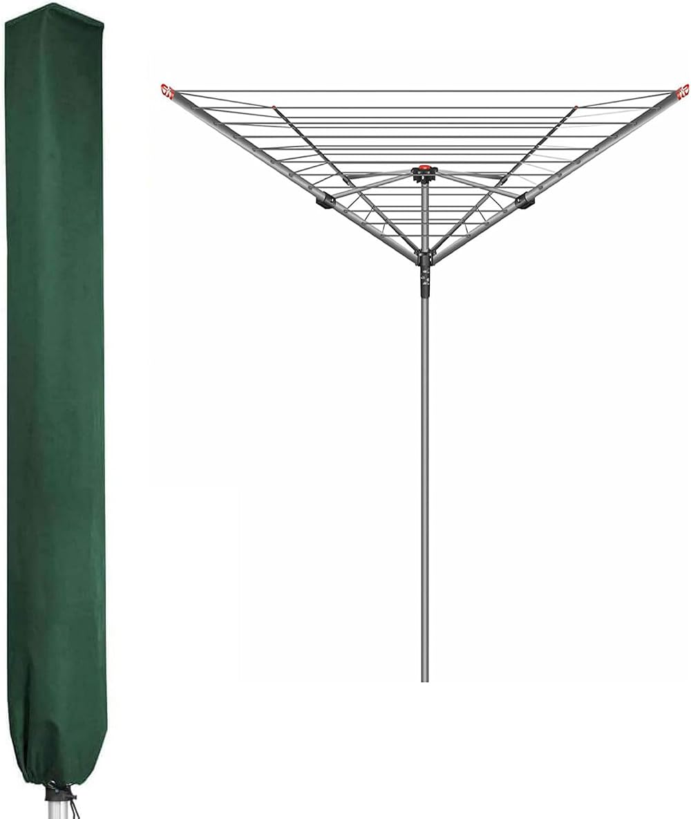 PATIO PLUS Large Rotary Washing Line Cover 16x16x180cm Green 600D PVC