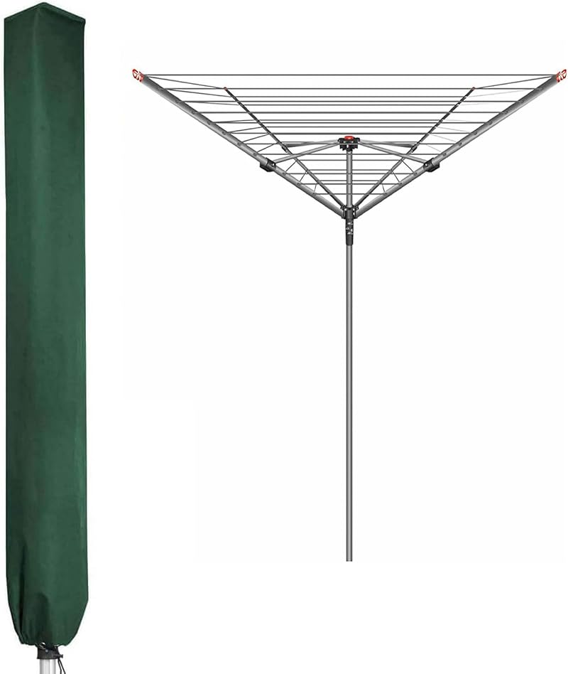 PATIO PLUS Large Rotary Washing Line Cover 16x16x180cm Green 600D PVC