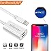 Dual Lightning Adapter Splitter for iPhone 7, 7Plus, 8, 8Plus, iPhone X, Sellemer Headphone Jack Audio/ Charge Adapter Compatible Music Control, Charge Power Bank Sync Date (White)