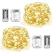 YIHONG 2 Set String Lights Fairy Lights Battery Operated Romantic Silver Wire Warm White Twinkle Lights 100 LED 33 FT 8 Modes Firefly Lights Remote Timer for Bedroom Wedding Party, Special for Easter