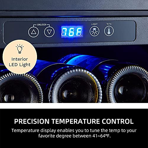Karcassin 15 Inch Wine Cooler, Mini wine Fridge 32 Bottle with