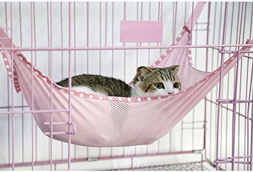DogLemi Summer Explosions Breathable Cool Mesh Big Cat Hammock Pet Cage Chair Cats Bed Mat Litter Supplies Set of 3 Colors (Pink Large)