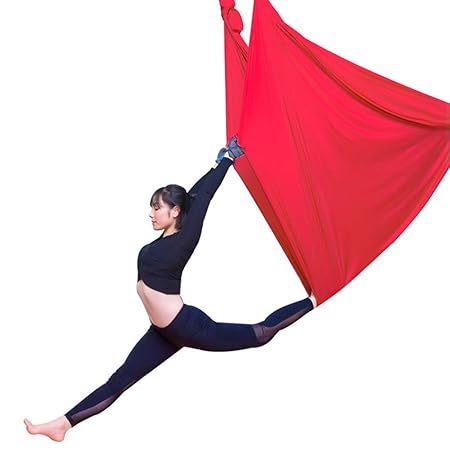 LWKBE Aerial Yoga Swing Hammock 5.5 Yards Tela de Seda aérea ...
