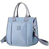 Tuobo Small Tote Bag with Zipper Tote Bag for Women Nylon Satchel Hobo Bag Messenger Bag