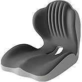 Seashell Memory Foam Seat Cushion -for Office Chair, Truck seat, Car Seat,Desk Chair, Airplane L-Shaped Back Support & Sciatica Relief & Tailbone Coccyx Pain Relief for Long Sitting and Driving(B&G)