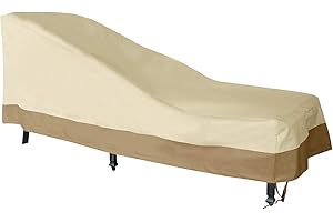 Vanteriam Patio Chaise Lounger Cover, Heavy Duty Waterproof 600D Oxford Fabric Outdoor Furniture Lounge Chair Cover for All Weather Protection, Large Size W29.5''x D78''x H32''/14''