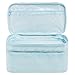 JJ POWER Travel Underwear Organizer Bag, Lightweight Double Layer Large Capacity Cosmetic Bag- Multiple Compartments and Pockets (Blue)