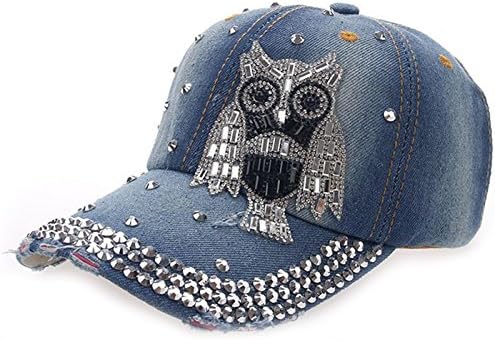 Coolzdt Multiple Cute ANIMALS Bling Rhinestone Adjustable Strapback Hats Baseball Cap Denim (19 Style)