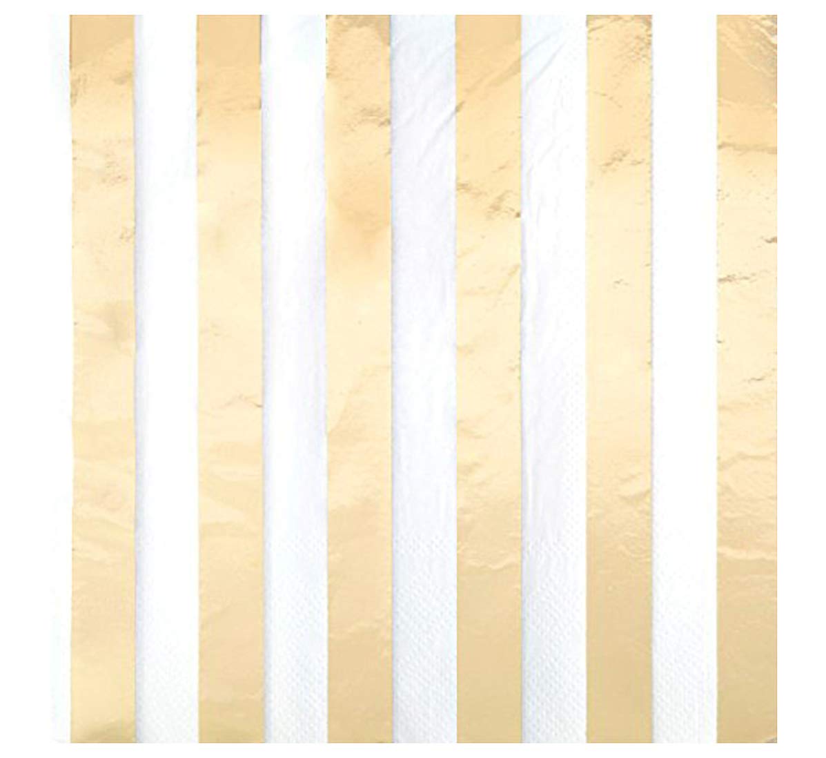 Gold Foil-Stamped Stripes Luncheon Paper Napkins (16cm) Pack of 16 - Elegant and Durable, Perfect Design for Parties and Events
