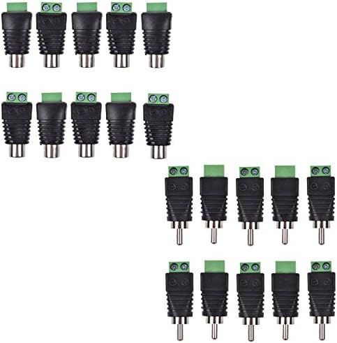 Inovat 10 Pairs UTP Coax Cat5 Cat6 AV Screw Terminal Plug to RCA Female and male CCTV Camera Audio Balun Plug Connectors