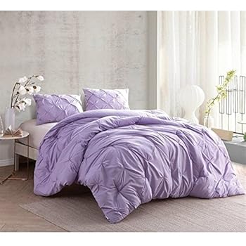 Amazon.com: 2 Piece Light Purple Pinch Pleated Comforter