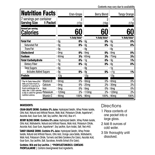 WonderSlim Protein Fruit Drink, Variety Pack 60100 Calories,