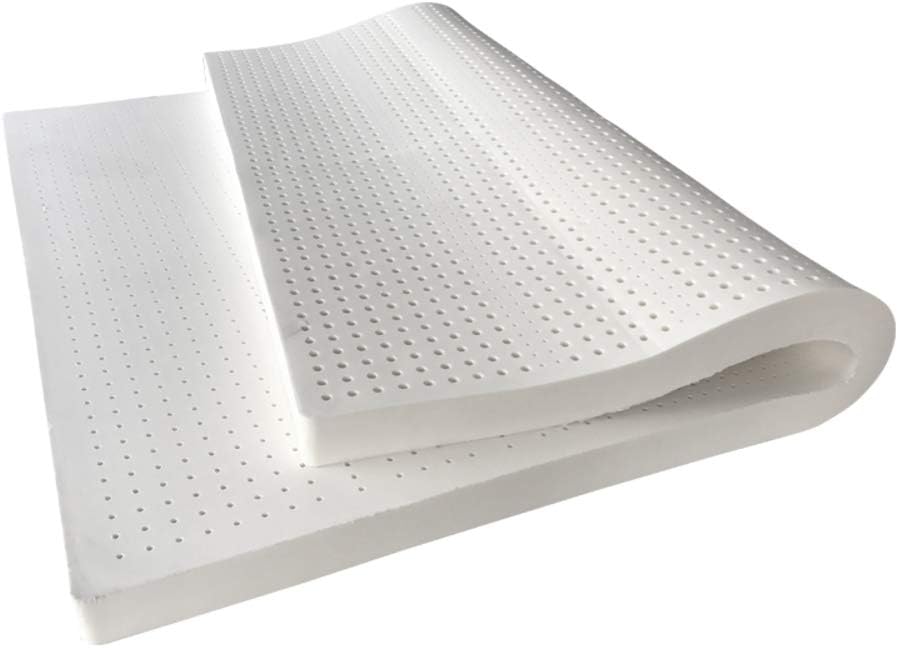 SQINAA 100% Natural Latex Mattress Topper,thickened 10cm Breathable Foldable Not-slip Soft Dormitory Bed Mattress Sleeping Mattress-white 150x190cm(59x75inch)