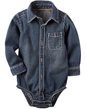 Baby Boys' Button Front Denim Bodysuit (3 months)