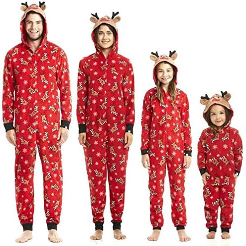 Christmas Family Matching Onesies Pajamas Adult Kids and Infant Pajamas Xmas Holiday Sleepwear One-Piece Nightwear