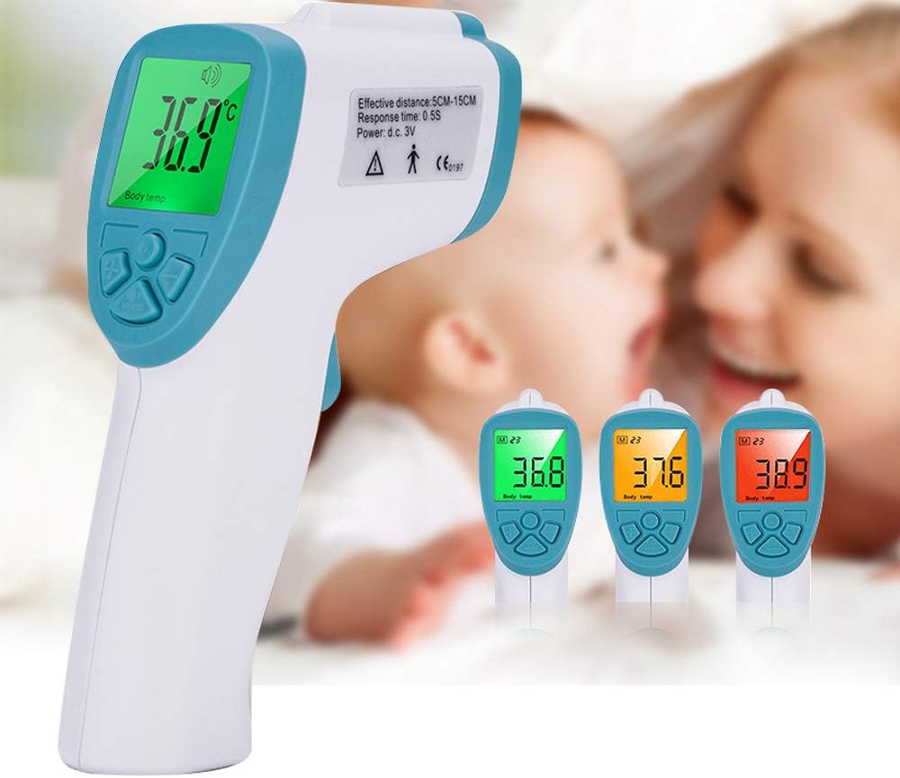 hasi Thermometer Forehead, Digital Forehead and Ear Infrared Thermometer Standard Handheld Non-Contact Convenient Baby Medical Thermometer,Purple_14.9x7.7x4.3cm