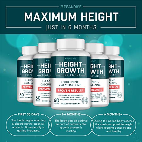 Height Pills - Natural Get Taller Supplement for Bone Grow - Made in USA - Grow Vitamins for Kids & Adults - Growth Pills with Calcium, Vitamin D3 - Height Increase Without Growth Hormone