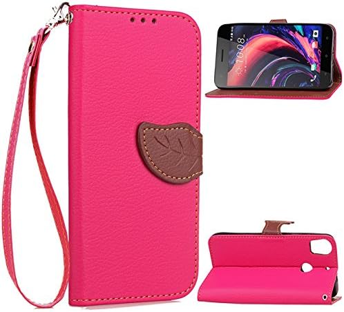 HTC Desire 10 Pro Case, Ngift [Leaf Rose] PU Leather with Kickstand [Wrist Strap] Flip Wallet Leather Case Cover for HTC Desire 10 Pro
