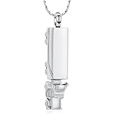 Imrsanl Urn Necklace for Ashes for Men Adults Stainless Steel 18 Wheeler Semi Truck Cremation Jewelry Urn Pendant Ashes Holder Memorial Locket