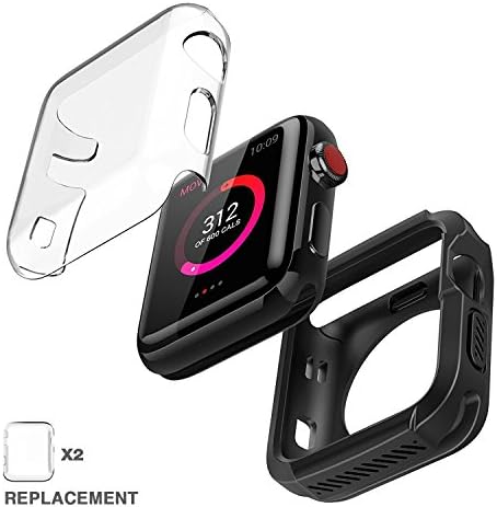 For Apple Watch Series 3 Case, Benuo [Armor Series] Soft TPU Bumper w/ Protective HD Clear PC Screen Protector, Ultra Thin, Replacements Cover Case for Apple Watch Series 3/Series 2/Edition/Nike+ 42mm