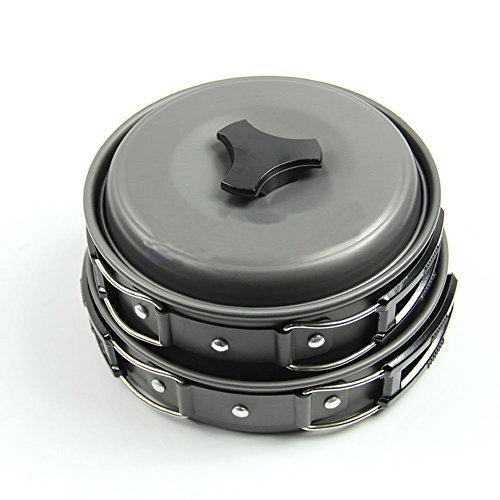 HOT 8Pcs/ Set Portable Outdoor Cooking Camping Hiking Cookware Picnic Bowl Pot Pan