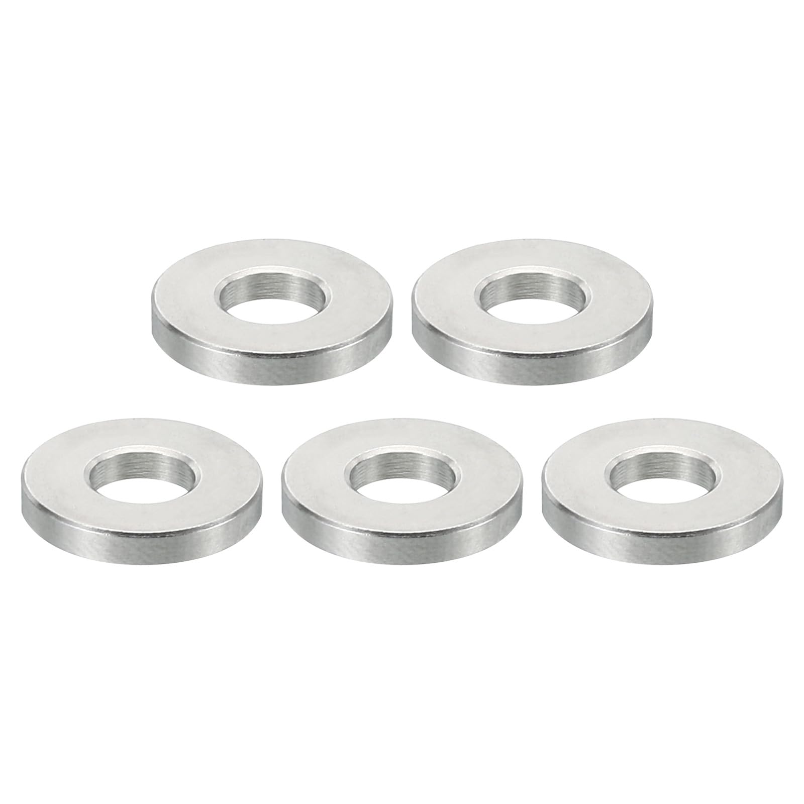 PATIKIL M5 Stainless Steel Spacers, 5 Pcs Metal Spacer Stainless Steel 5.2mm ID x 12mm OD x 2mm L Stainless Steel Spacer Screw Standoff Round for 1/5inch or M5 Screw Bolts