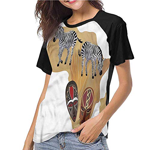 Short Sleeve,Safari,Traditional Ceremonial Mask S-XXL(This is for Size Large),Baseball Women Short Shirts