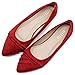 Ollio Women's Shoe Ballet Dress Faux Suede Pleated Pointed Toe Flat